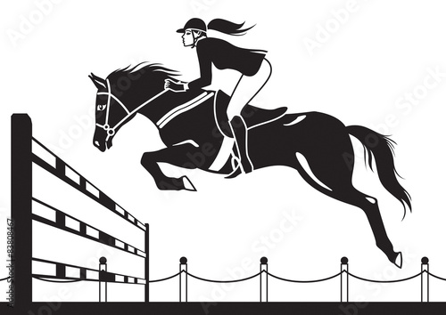 Jockey ride horse - vector illustration
