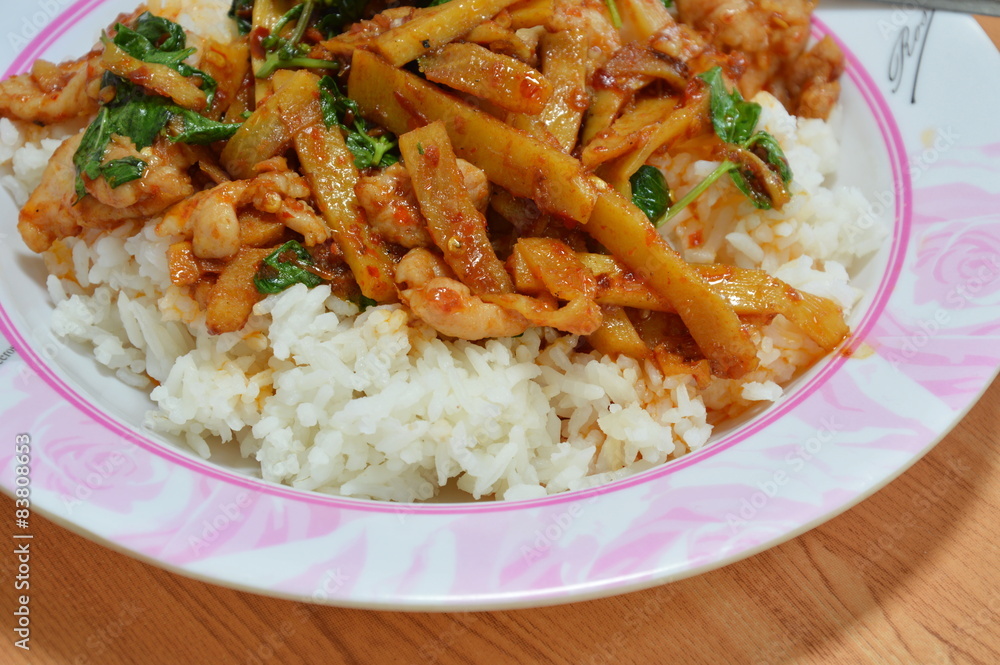 spicy stir shredded bamboo shoot with pork and curry spicy stir shredded bamboo shoot with pork and curry