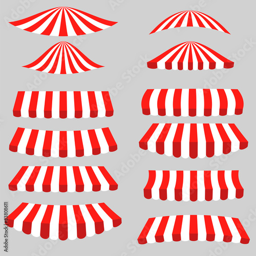 Set of Red White Tents