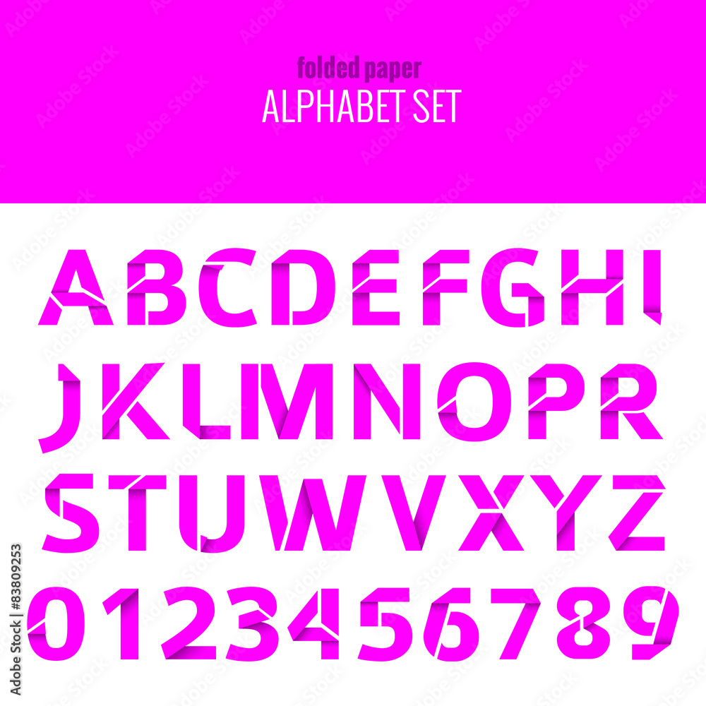 Folded Paper Collection of Letters and Numbers Folded Paper Collection of Letters and Numbers
