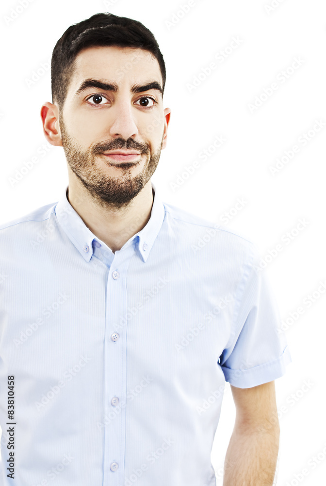 Portrait of handsome young thoughtful man looking at camera Portrait of handsome young thoughtful man looking at camera