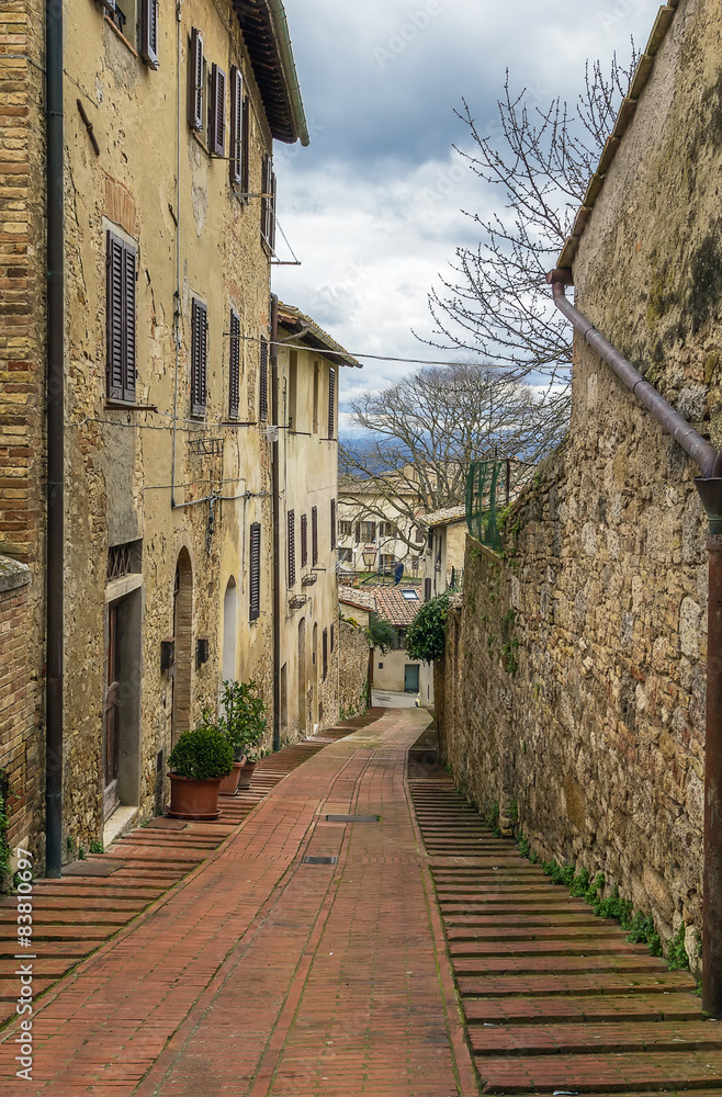 street in San Gimignano, Italy
