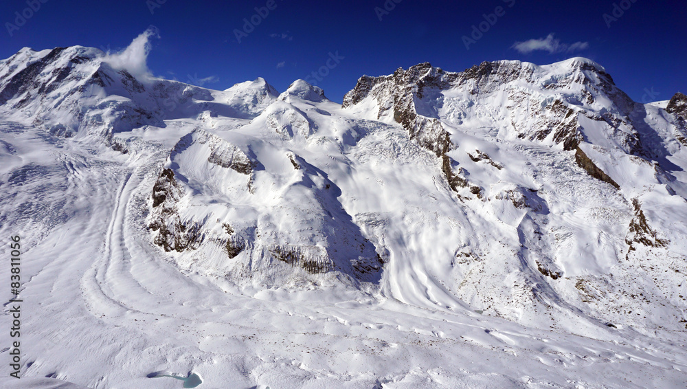 snow alps mountains and blue sky cloud