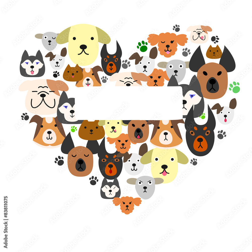 Dogs face in heart-shape Dogs face in heart-shape