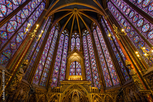 Stained Glass, Sainte Chapelle Interior, Ile de la Cite, Paris
