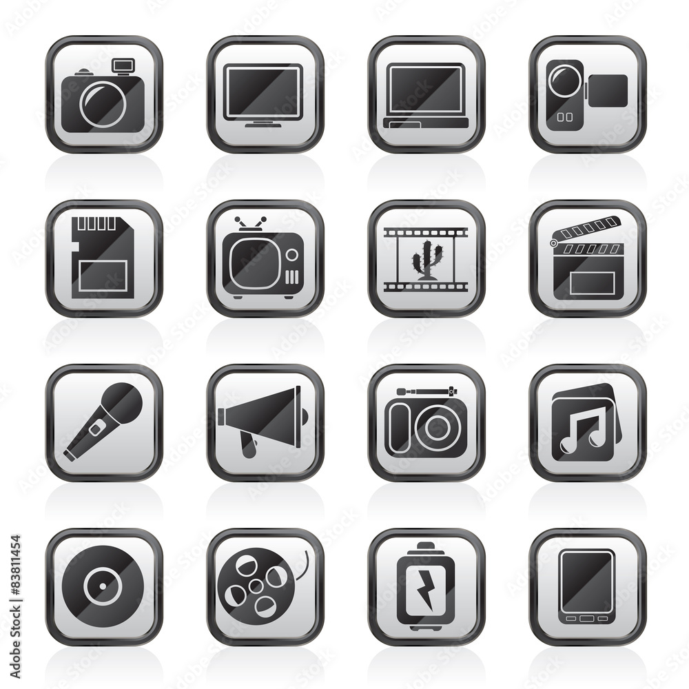 Multimedia and technology Icons - vector icon set Multimedia and technology Icons - vector icon set