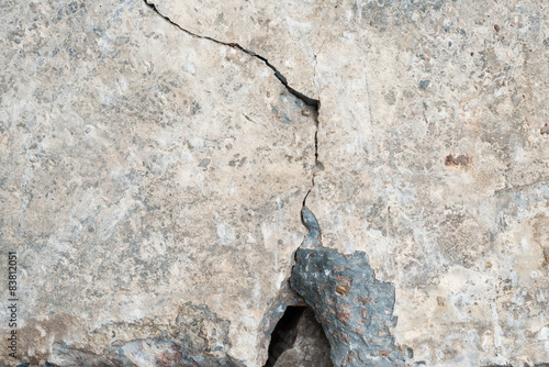 Cracked concrete surface