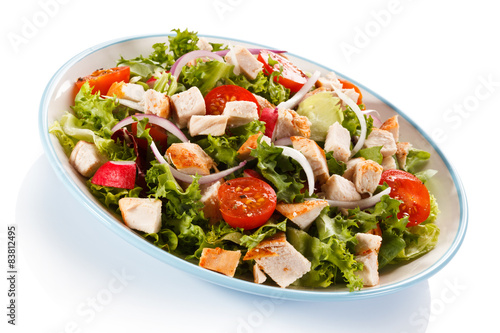 Caesar salad on white background