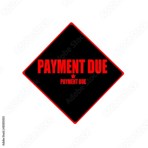Payment due red stamp text on black background