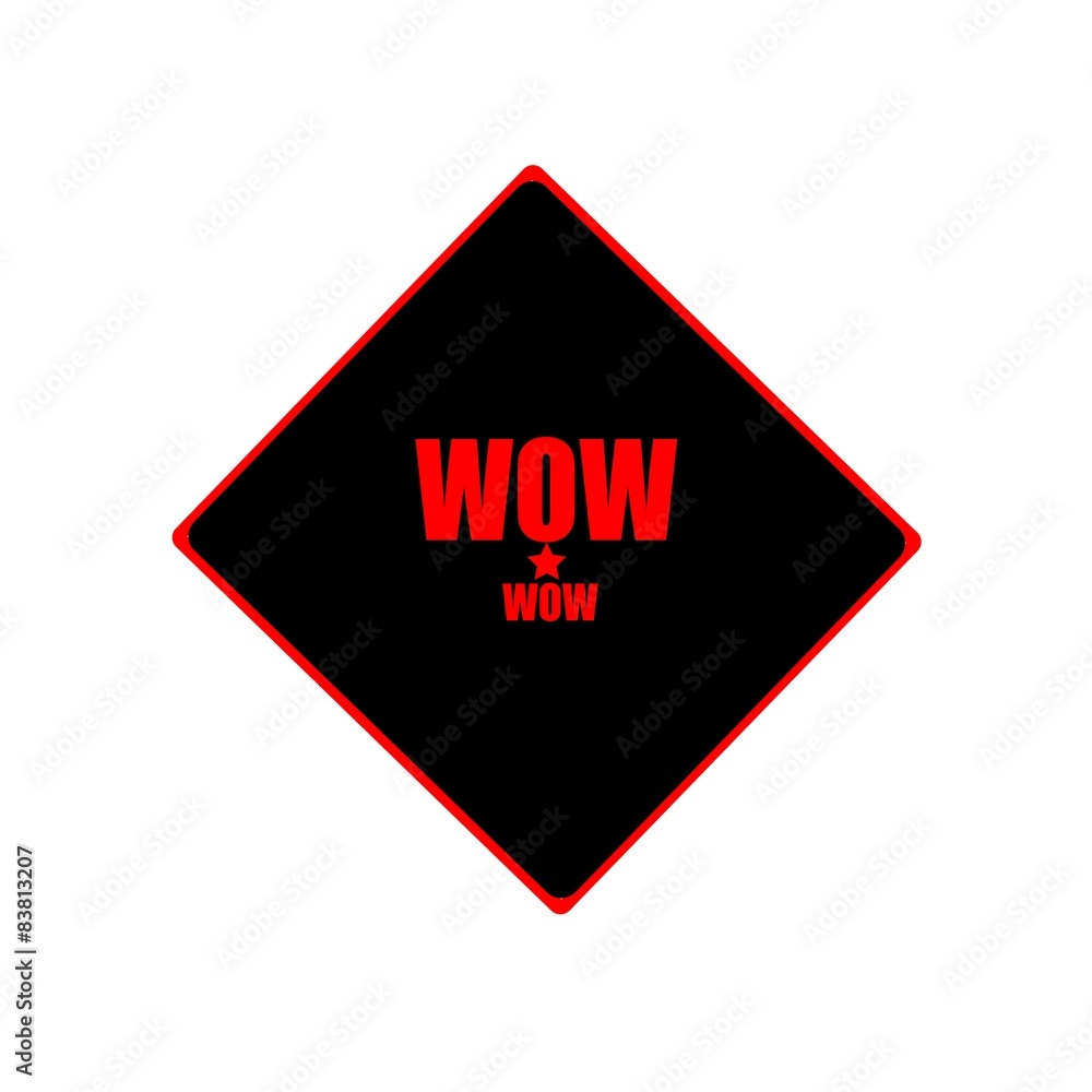 Obraz premium WOW red stamp text on black background