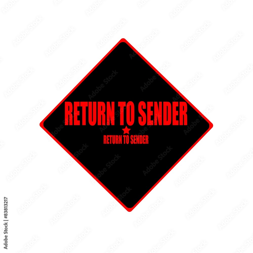Return to sender red stamp text on black background Return to sender red stamp text on black background