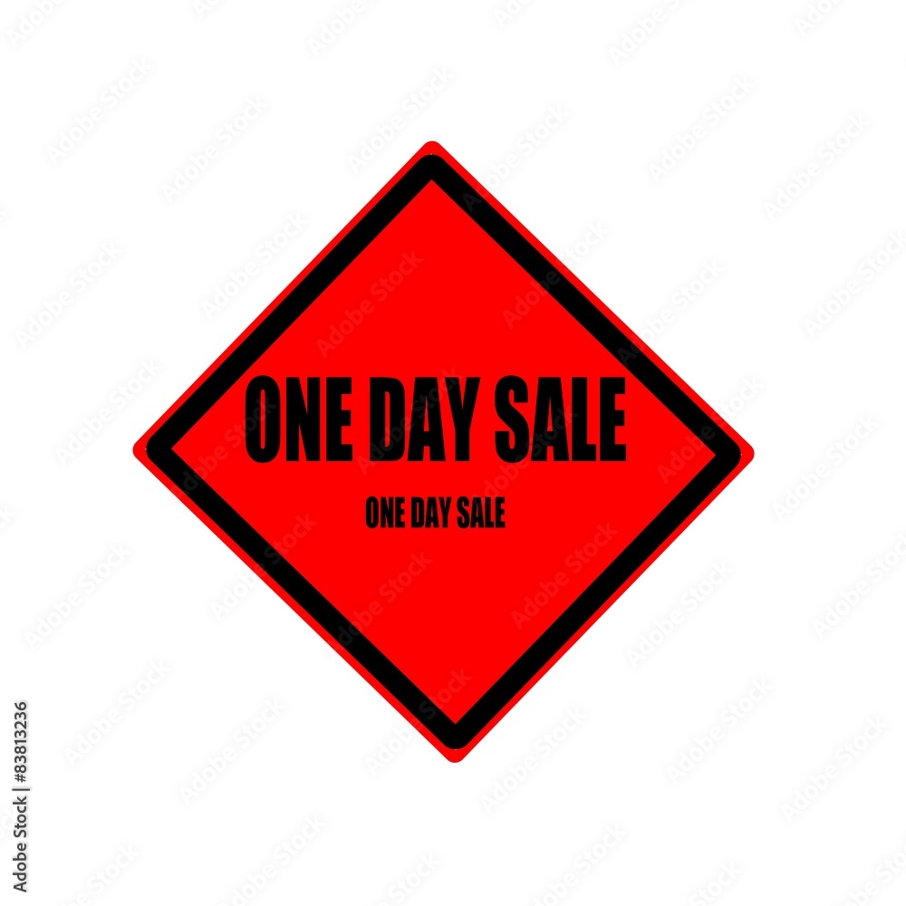 One day sale black stamp text on red background One day sale black stamp text on red background