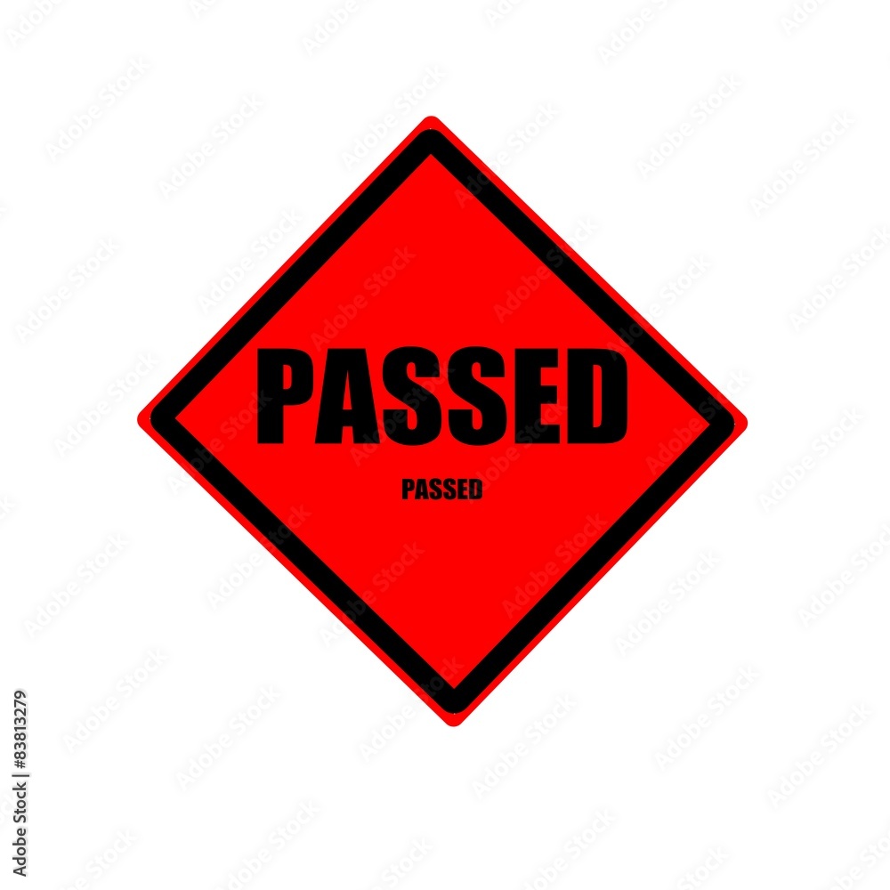 PASSED black stamp text on red background PASSED black stamp text on red background