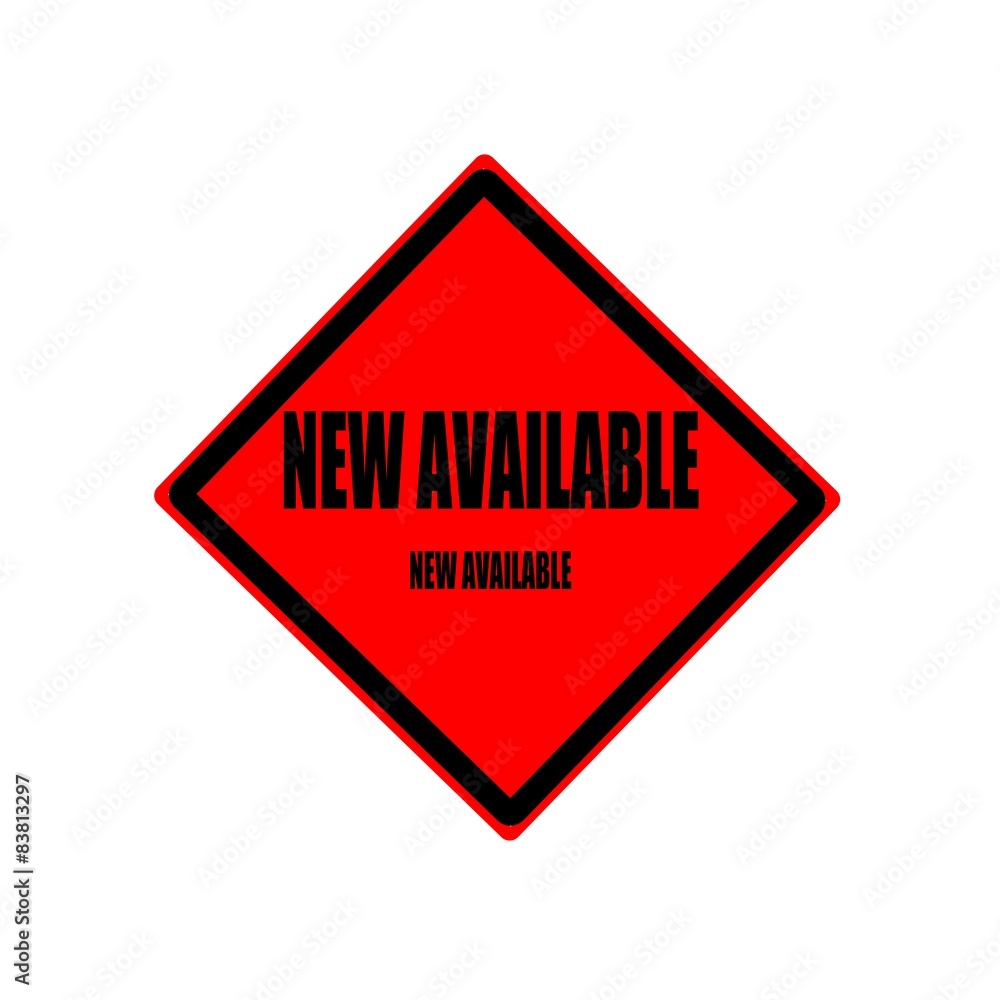 New available black stamp text on red background New available black stamp text on red background