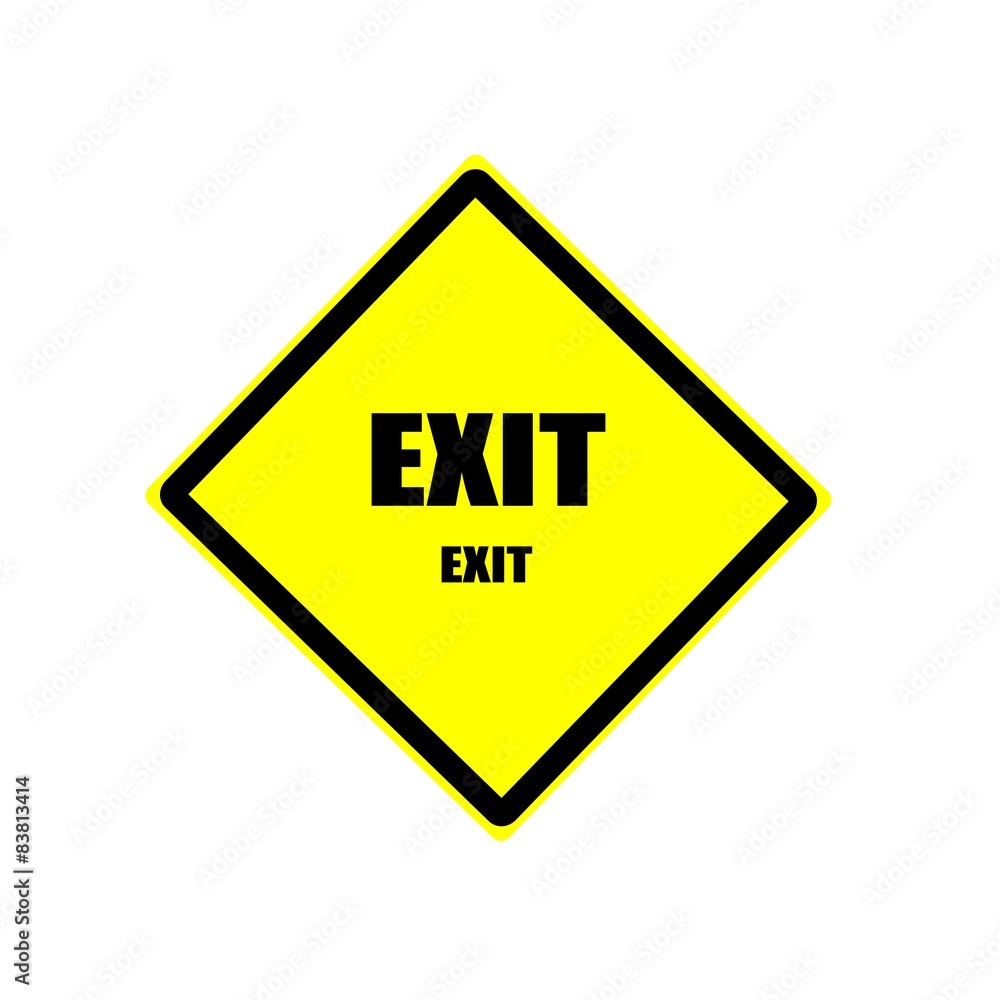 EXIT black stamp text on yellow backgroud EXIT black stamp text on yellow backgroud