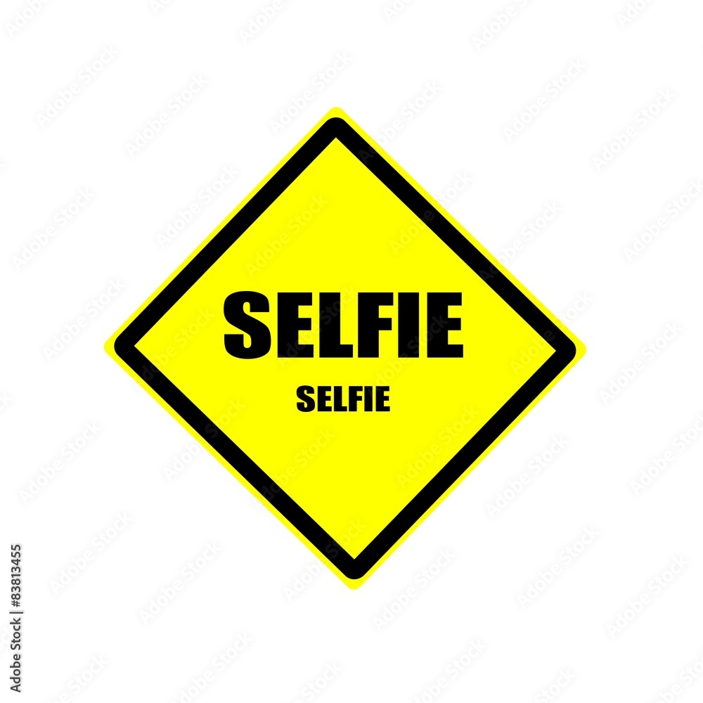 SELFIE black stamp text on yellow backgroud SELFIE black stamp text on yellow backgroud