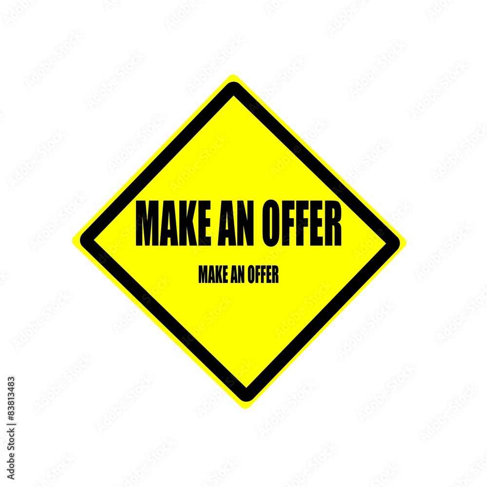 Make an offer black stamp text on yellow backgroud Make an offer black stamp text on yellow backgroud