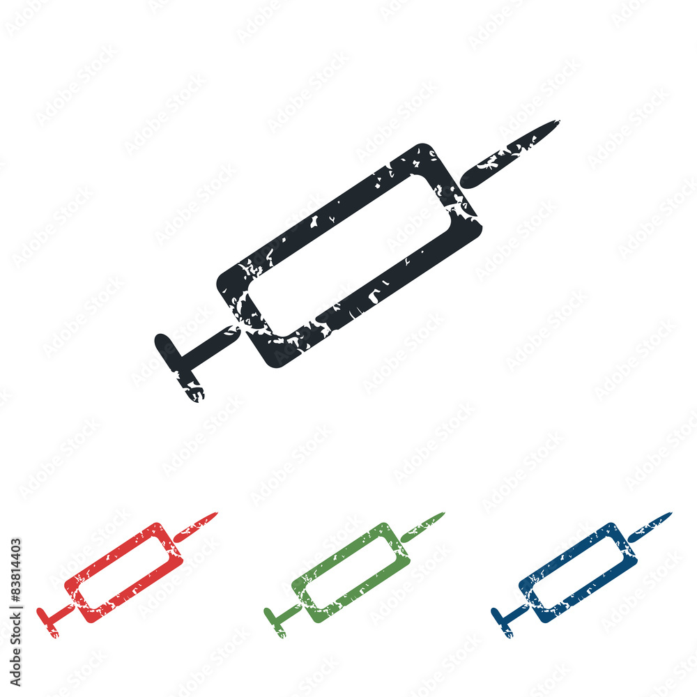 Syringe grunge icon set Syringe grunge icon set