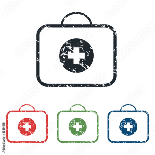 First aid grunge icon set
