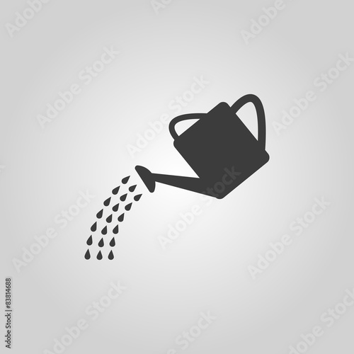 The watering can icon. Irrigation symbol. Flat