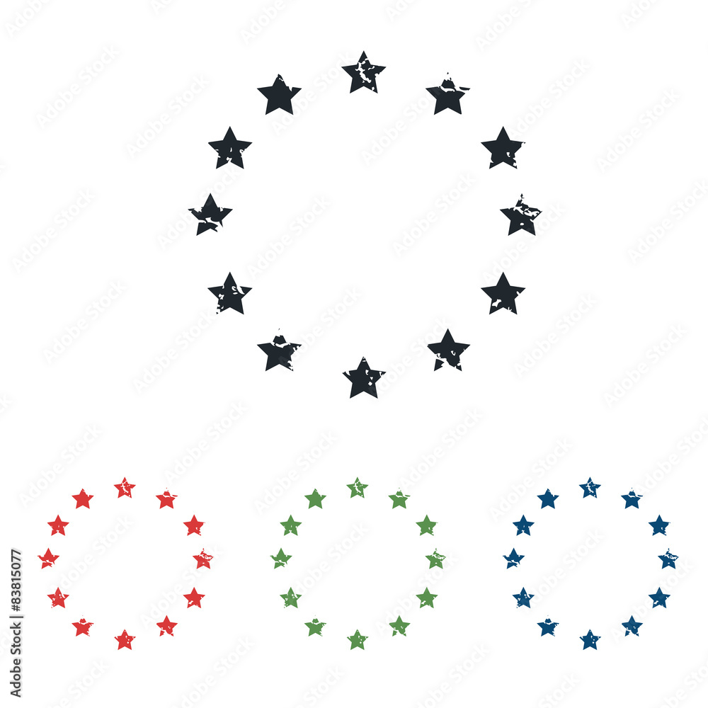 EU symbol grunge icon set
