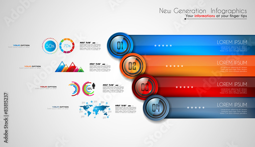 Infographics modern template to classify data and informations photo