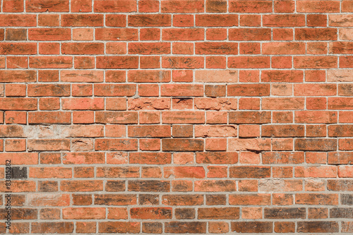 Weathered brick wall closeup