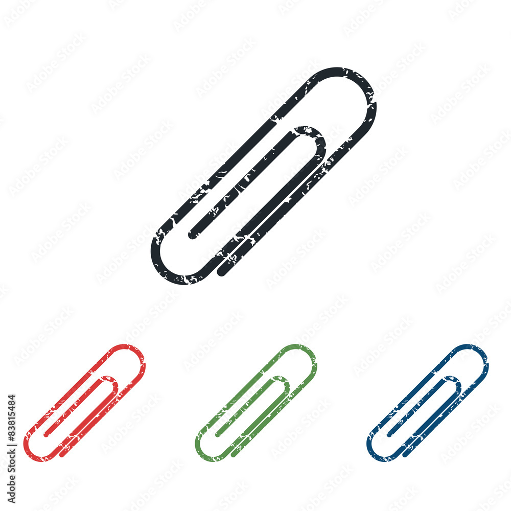 Paperclip grunge icon set Paperclip grunge icon set