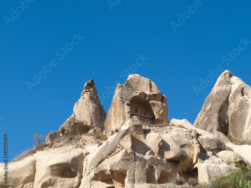 Rock formations in Goreme National Park . Cappadocia.Turkey