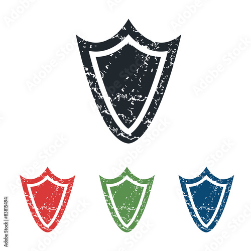 Shield grunge icon set
