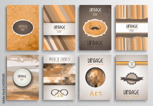 Vintage Styles brochure templates set with Labels
