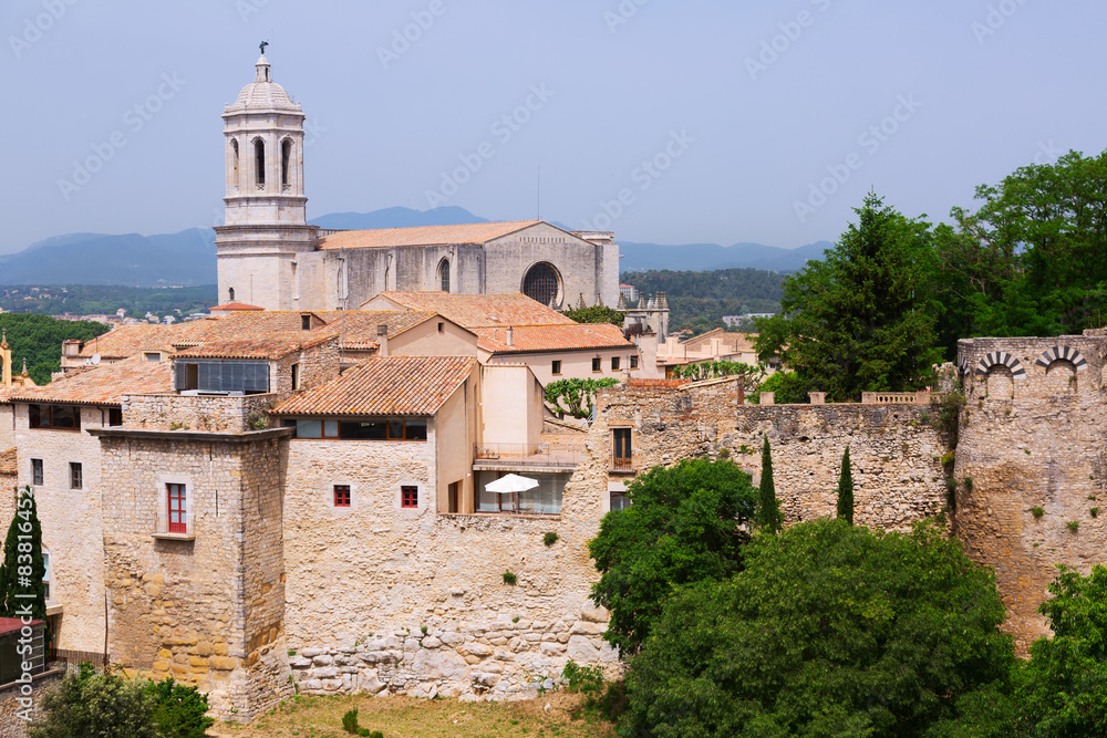 Medieval Girona with Cathedral.  Spain