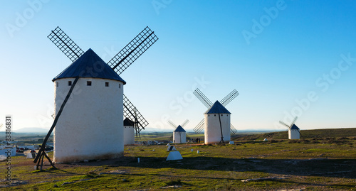 windmills in day time. La Mancha