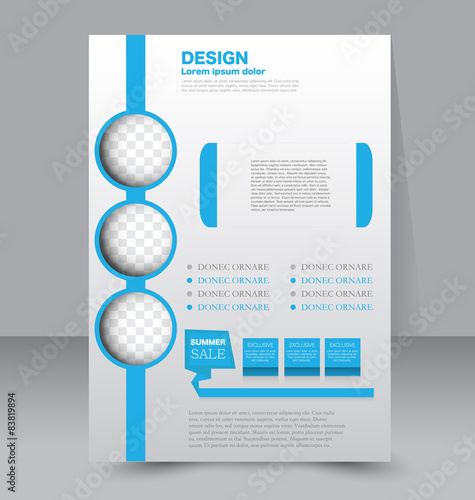 Flyer template. Business brochure. Editable A4 poster