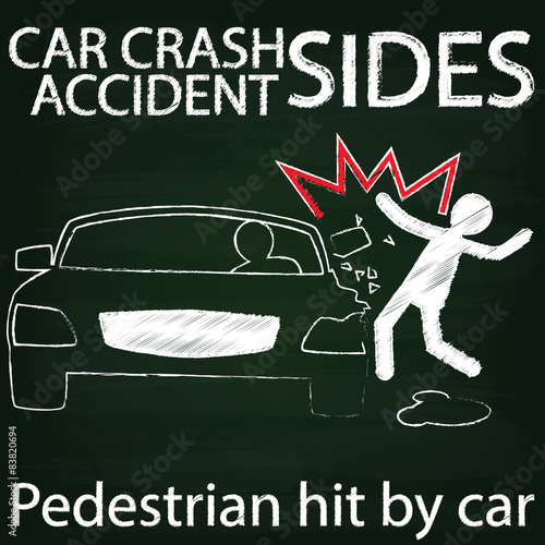 Black Car crash Side collision by chalk