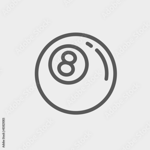 Billiard ball thin line icon