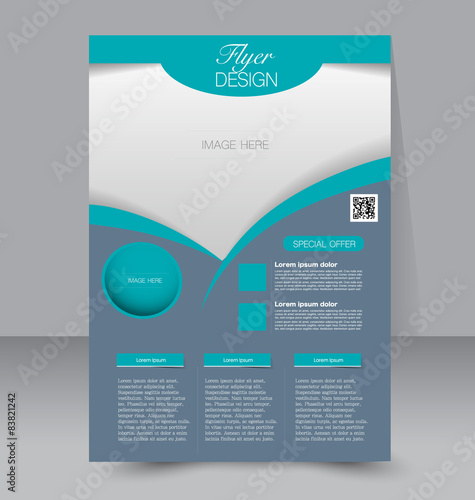 Flyer template. Business brochure. Editable A4 poster