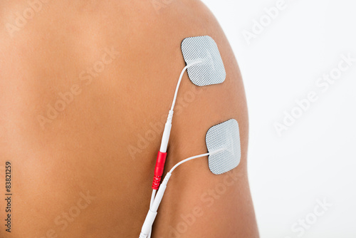 Person With Electrodes On Shoulder