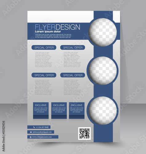 Flyer template. Business brochure. Editable A4 poster