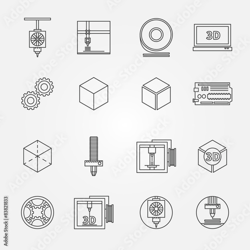 3D print vector icons