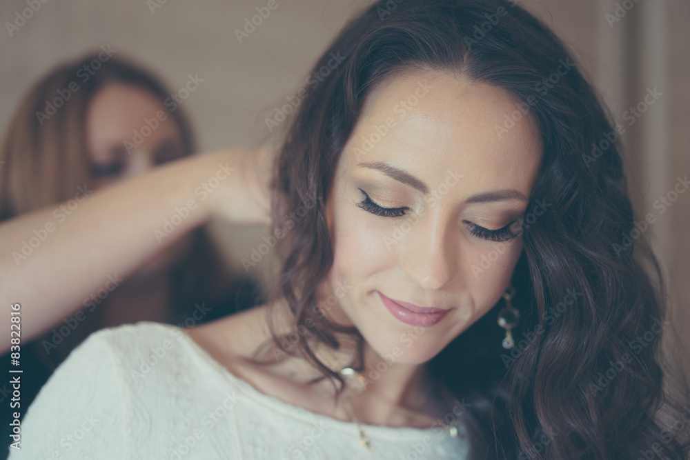 Woman is preparing for wedding Woman is preparing for wedding