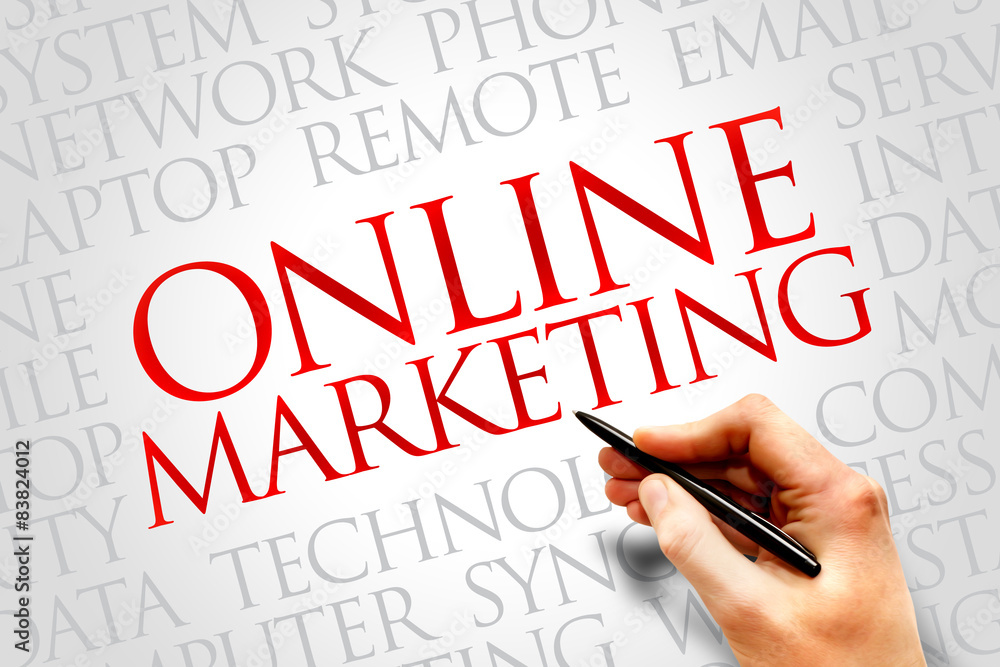Online marketing word cloud concept Online marketing word cloud concept