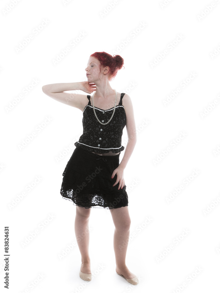 Fototapeta premium Young girl wearing black