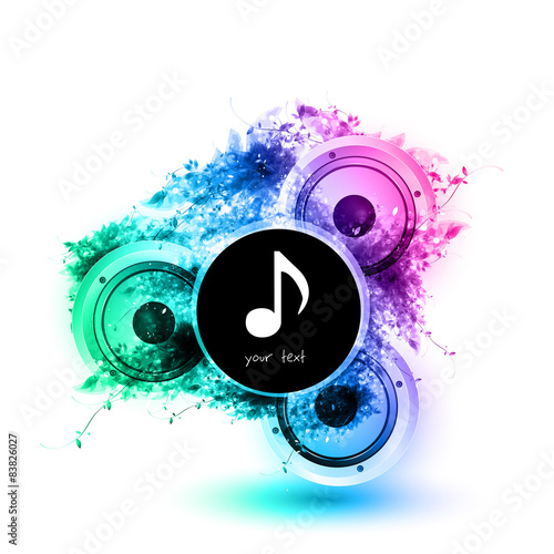 Musical speakers background, easy all editable