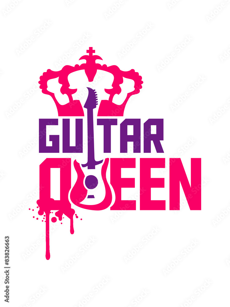 Guitar Queen Cool Graffiti Design