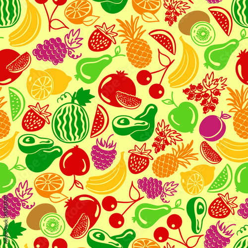 seamless pattern vector fruits and berries icons 