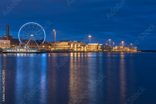 Twilight time of the Old Town in Helsinki, Finland