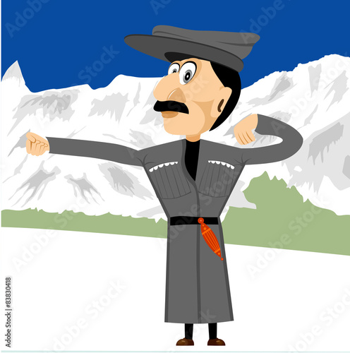  georgian dancing in mountains