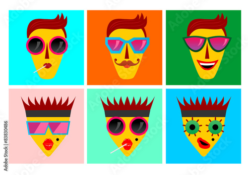 facial expressions of funny characters