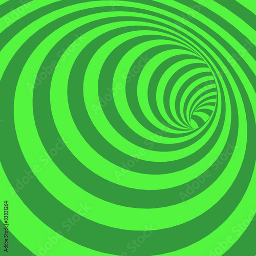 Green Spiral Striped Abstract Tunnel Background